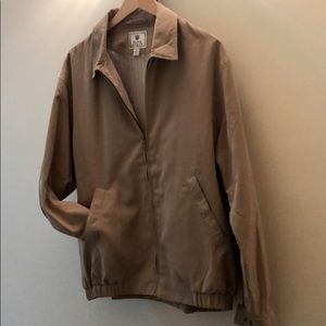 Peter Millar khaki golf jacket.